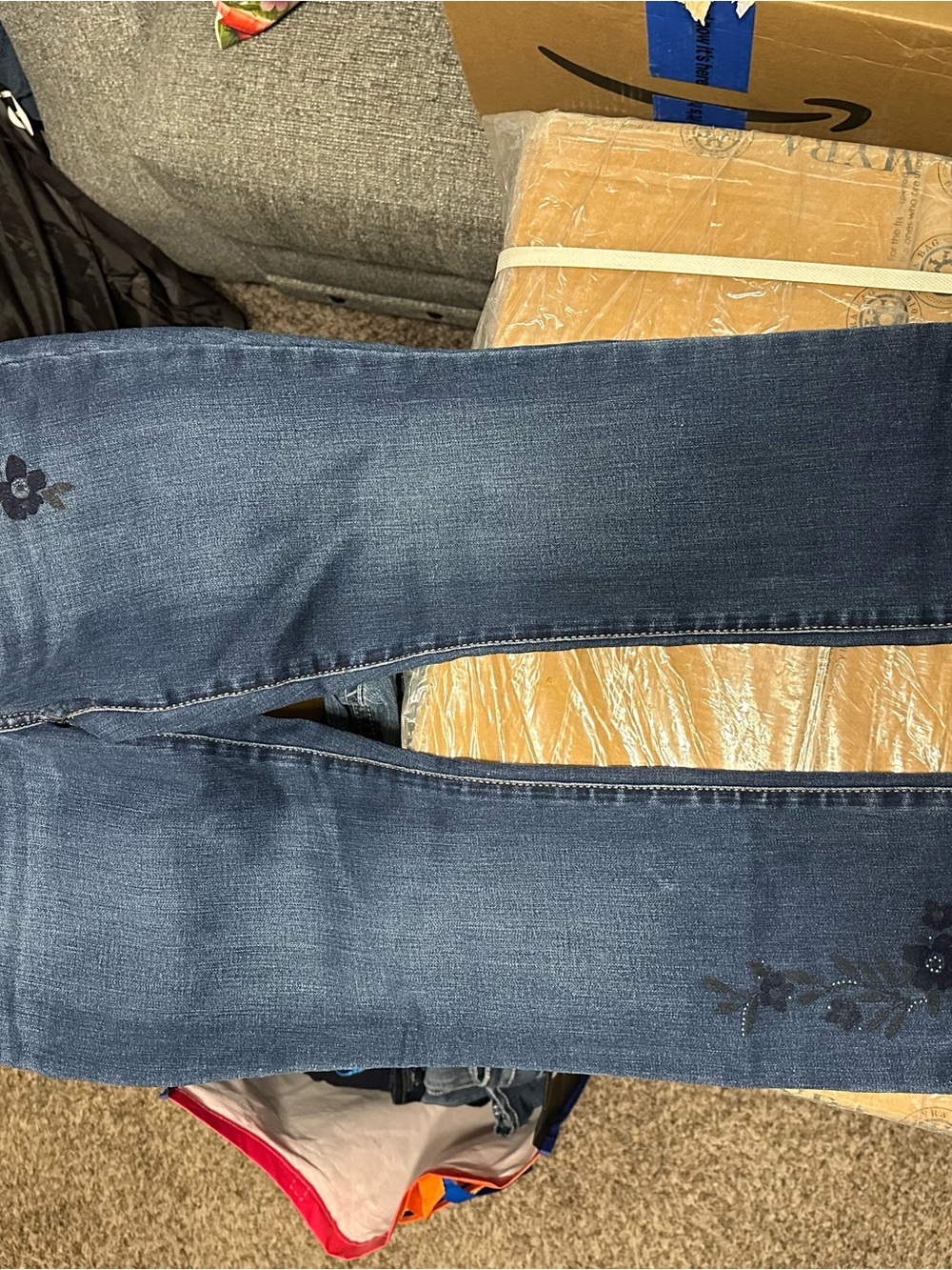 Women's Lee Blue Embroidered Stretch Jeans